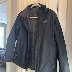 REI women’s Dark Gray or light black Jacket(outer shell)